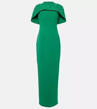 Декорированное платье с накидкой Safiyaa, зеленый
