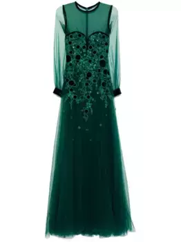 Декорированное платье Saiid Kobeisy, зеленый