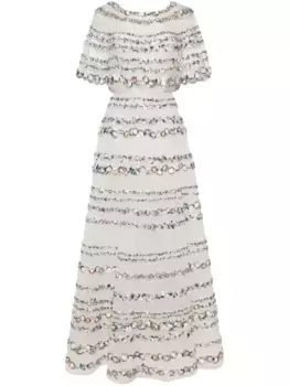 Декорированное вечернее платье Saiid Kobeisy, белый