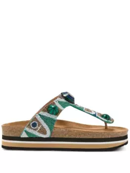 Декорированные босоножки на платформе MALIPARMI, зеленый