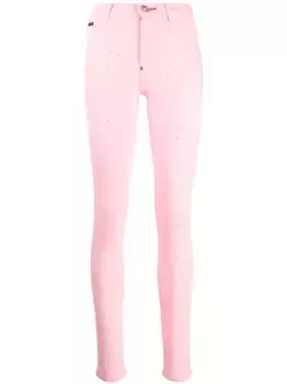 Декорированные джеггинсы Philipp Plein, розовый