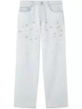 Декорированные джинсы прямого кроя Versace, синий