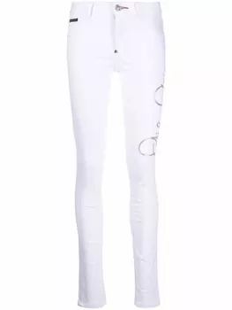 Декорированные джинсы скинни Signature Philipp Plein, белый