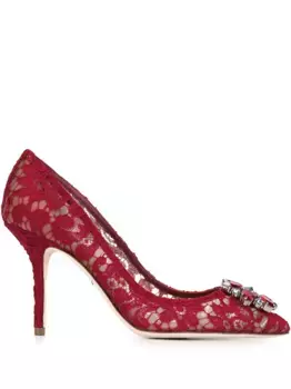 Декорированные кружевные туфли DOLCE & GABBANA, красный
