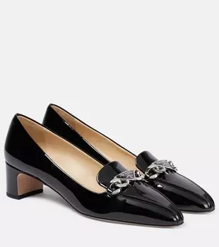 Декорированные лакированные лодочки Prada, черный