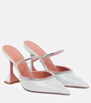 Декорированные мюли Gilda Amina Muaddi, серебряный