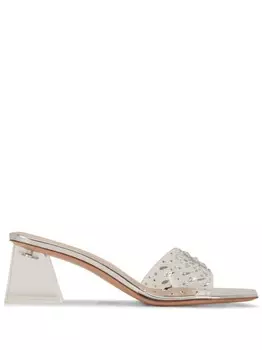 Декорированные мюли с прозрачными ремешками Gianvito Rossi, серебряный