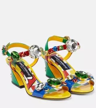 Декорированные сандалии Keira из лакированной кожи Dolce&Gabbana, разноцветный