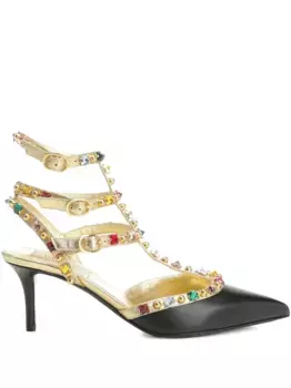 Декорированные сандалии с Т-образным ремешком VALENTINO GARAVANI, черный