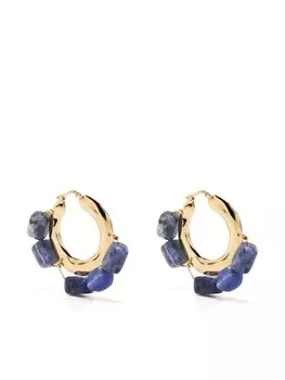 Декорированные серьги-кольца Jil Sander, золотой