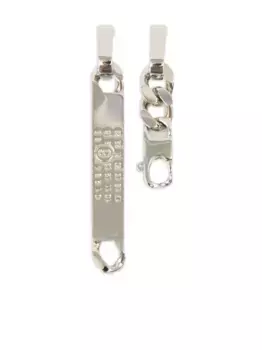 Декорированные серьги-подвески MM6 Maison Margiela, серебяный