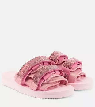 Декорированные шлепанцы X Suicoke Moto Blumarine, розовый