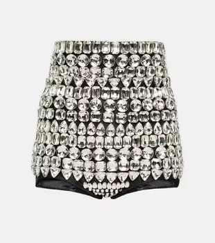 Декорированные шорты из коллаборации с Kim DOLCE&GABBANA, металлик
