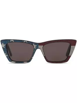 Декорированные солнцезащитные очки в оправе 'кошачий глаз' Saint Laurent Eyewear, синий