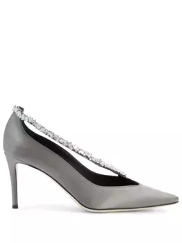 Декорированные туфли Filipa с кристаллами Giuseppe Zanotti, серый