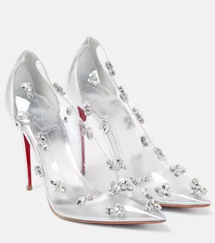 Декорированные туфли-лодочки Degraqueen из ПВХ Christian Louboutin, серебряный