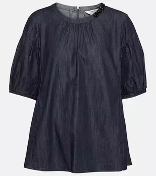 Декорированный джинсовый топ Beaux 'S MAX MARA, синий