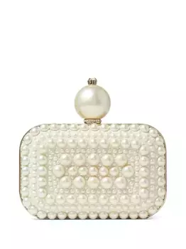 Декорированный клатч Micro Cloud JIMMY CHOO, белый