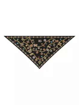 Декорированный шелковый платок DOLCE & GABBANA, черный