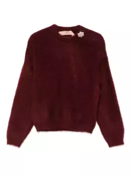 Декорированный свитер N21, красный