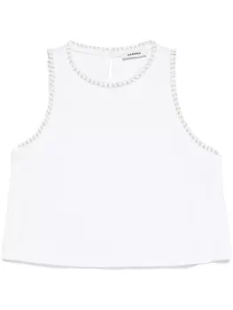 Декорированный топ без рукавов SANDRO, белый