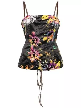 Декорированный топ Cynthia Rowley, черный