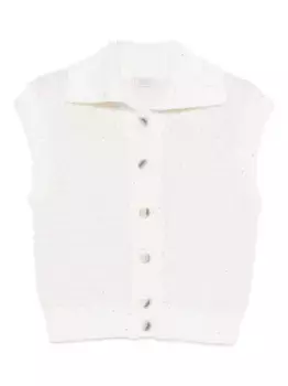 Декорированный топ на пуговицах Peserico, нейтральный