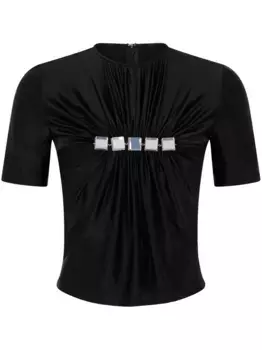 Декорированный топ с драпировкой Rabanne, черный