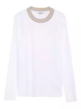 Декорированный топ с круглым вырезом Peserico, белый