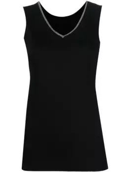 Декорированный топ с V-образным вырезом Fabiana Filippi, черный