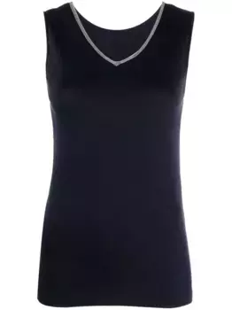 Декорированный топ с V-образным вырезом Fabiana Filippi, синий