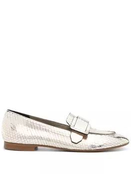 Del Carlo лоферы с тиснением под кожу змеи, золотистый