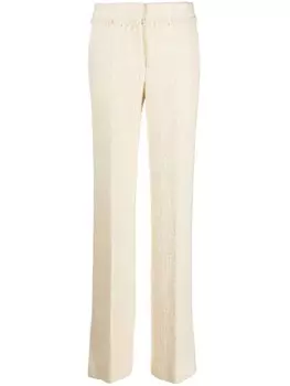 Del Core брюки строгого кроя со складками и бахромой, нейтральный