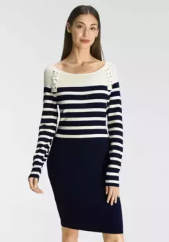 ДЕЛЬМАО трикотажное платье Delmao, цвет Marine-Wei-Schwaru