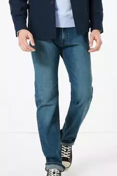 Делает эластичные джинсы Marks & Spencer, синий