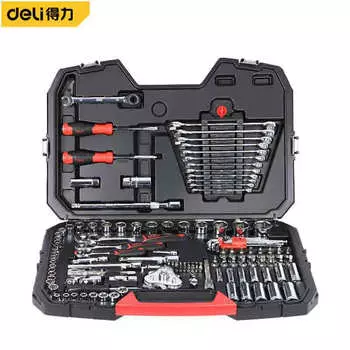 Deli 120+8 шт. 6,31012,5 мм, комплексный набор головок для ремонта автомобилей DQ01128