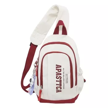 Deli Bear Нейлоновый рюкзак на одно плечо, сумка через плечо, сумка-слинг, обычная, унисекс, белый, зеленый/белый, красный/белый, серый/черный