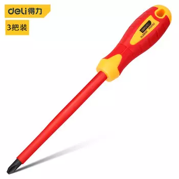 Deli Deli, 3 шт., изолированная крестовая отвертка Phillips, отвертка для электрика PH3*150 мм DL518150