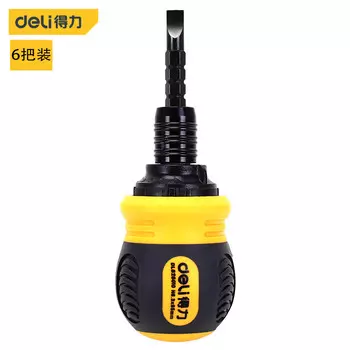 Deli Deli 6-ручная отвертка с храповым механизмом двойного назначения хромованадиевая сталь 6/PH2x85мм DL626010