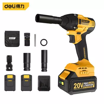 Deli Deli Бесщеточный литиевый электрический гайковерт Ударный гайковерт DL-CB20-W2D4