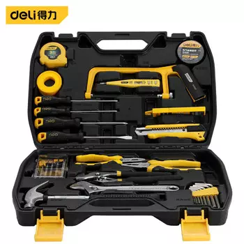 Deli Deli бытовой многофункциональный аппаратный ящик для инструментов, набор ручных инструментов, набор из 30 предметов DL5964