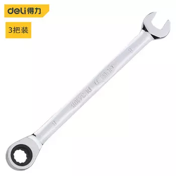 Deli Deli Набор из 3 быстрых ключей с трещоткой для цветов сливы, многофункциональный ключ двойного назначения, рожковый ключ 8 мм DL34108