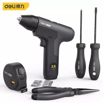 Deli Deli набор ящиков для бытовых электрических инструментов, литиевая электрическая дрель, набор электрических отверток, набор из 6 предметов HT0106