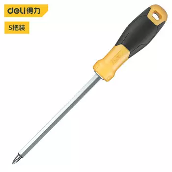 Deli Deli Отвертка двойного назначения с резиновой ручкой на 5 рук Крестообразная отвертка с двойной головкой 5*150 мм DL625150S