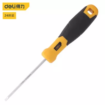 Deli Deli Отвертка шлицевая, 24 предмета, шлицевая отвертка с торпедовой ручкой 3x75мм DL6330751