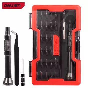 Deli Deli прецизионная ремонтная отвертка с металлическим стержнем S2, набор отверток, 33 шт./компл. DL1033G