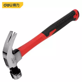 Deli Deli профессиональный молоток с волокнистой ручкой, железный молоток, молоток для гвоздей, железный молоток, 16 унций, DL441116Z