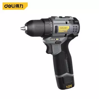 Deli Deli Tools Бесщеточная литиевая электрическая дрель DL-DZ12-S1D1 12 В/28 Нм/1500 мАч с двумя батареями