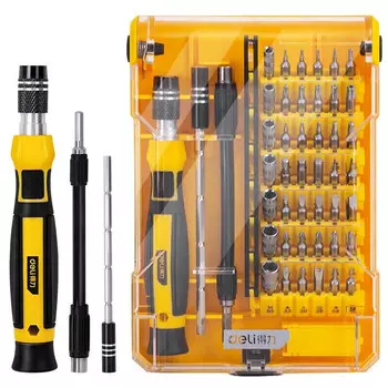 Deli Deli Tools желтый набор прецизионных отверток из 45 предметов DL1045D