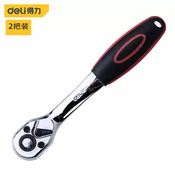 Deli Deli Торцевой ключ из хромированной стали, 2 шт., 6,3 мм, храповой ключ, 72 зубца, DL2324